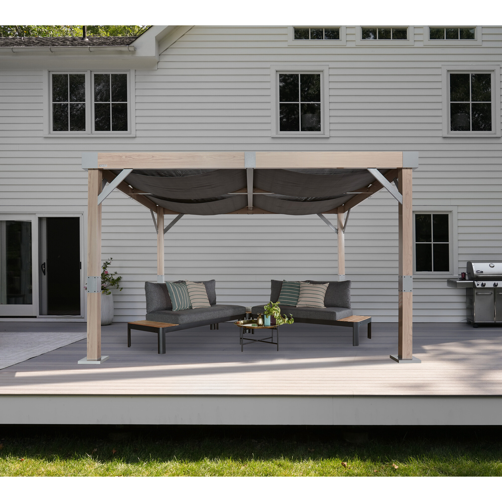 Sojag Havana Gazebo - 10ft. x 10ft., Aluminum Frame, Wood Grain Finish, Rectangle, Model# 500-9169799